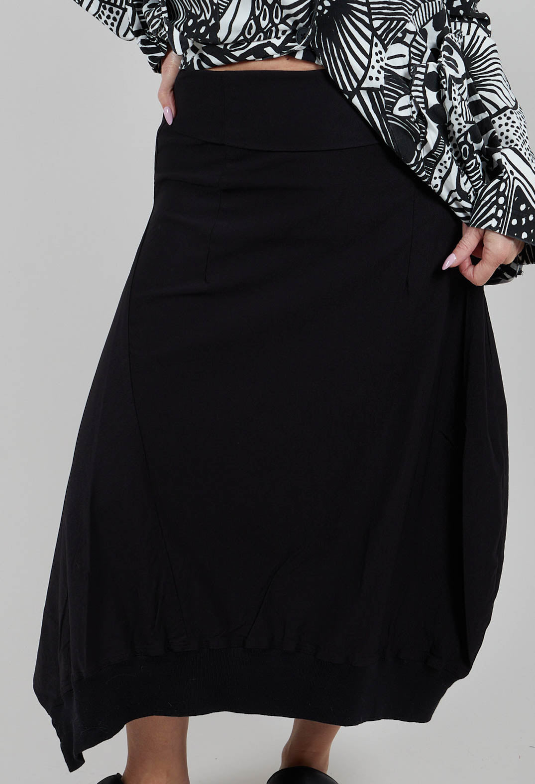Pull On Jersey Skirt in Black - 3280303
