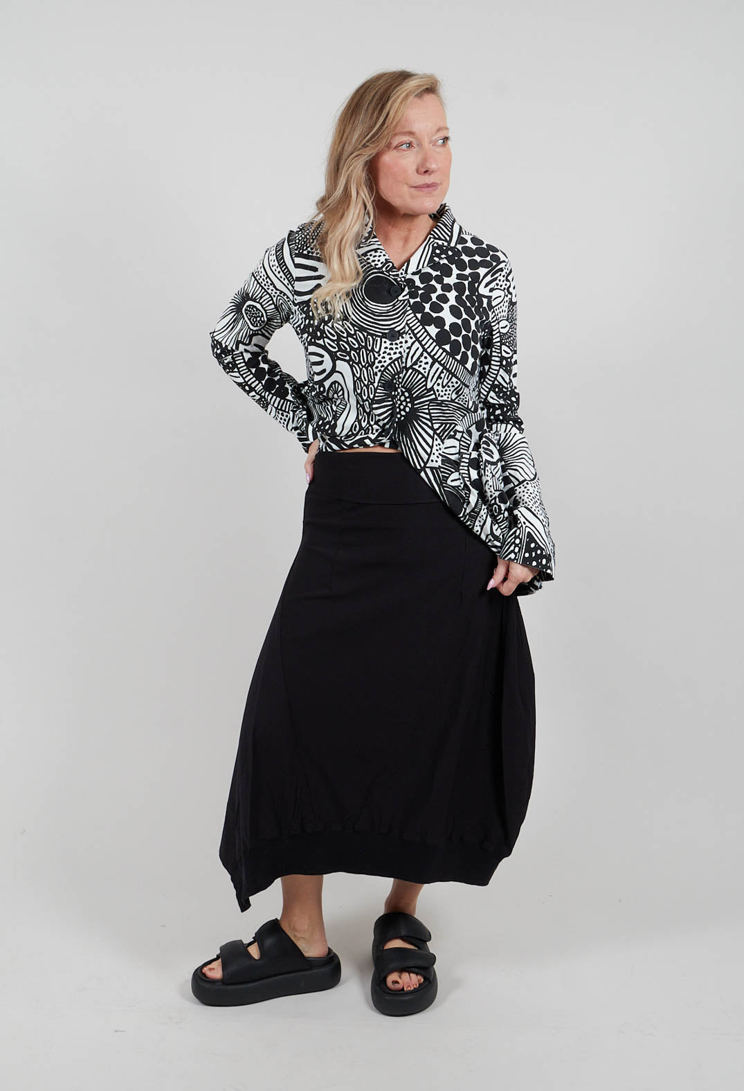 Pull On Jersey Skirt in Black - 3280303