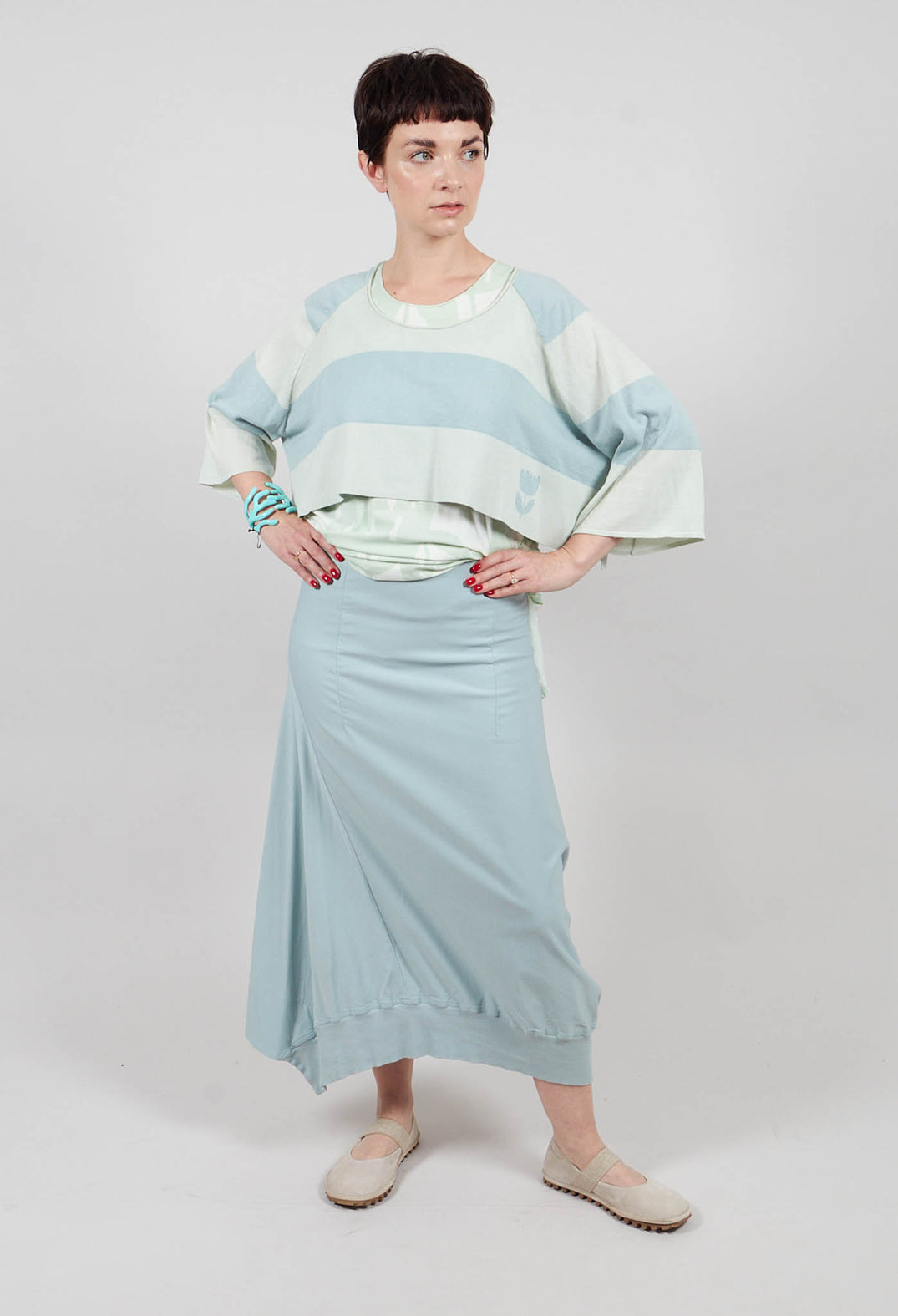 Pull On Jersey Skirt in Mint - 3280303