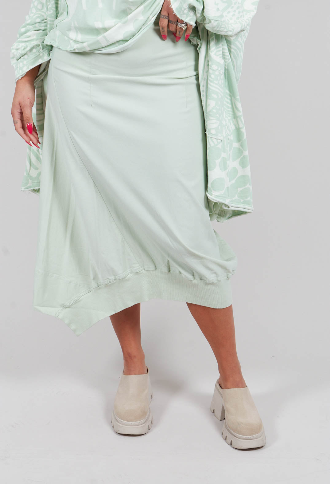 Pull On Jersey Skirt in Lime - 3280303