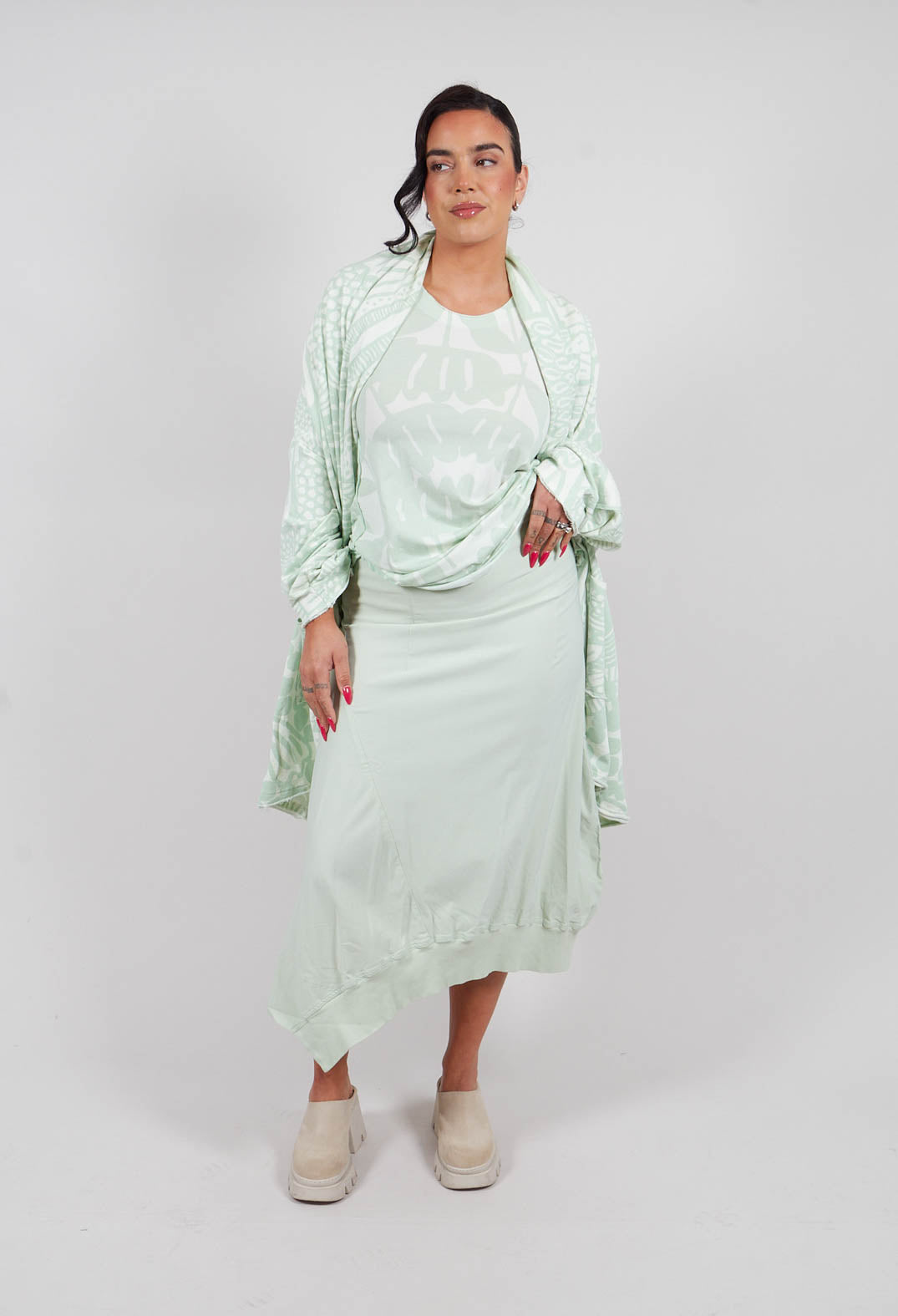 Pull On Jersey Skirt in Lime - 3280303