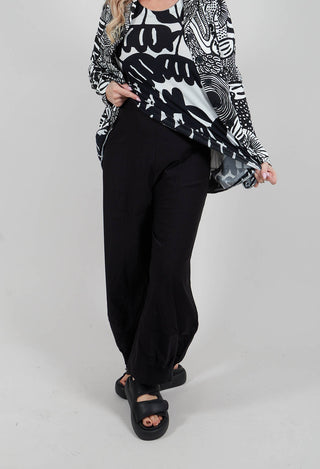 Pull On Stretch Fit Trousers in Black - 3280107