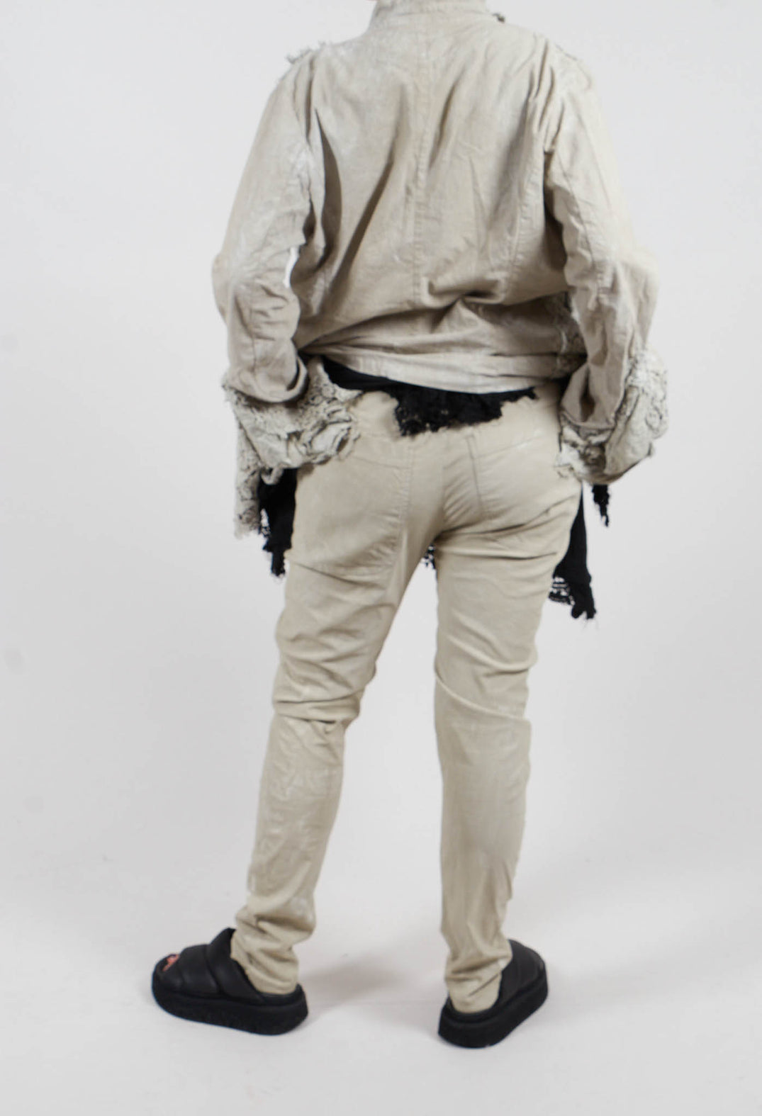 Skinny Trouser in Linen Fog - 2390111