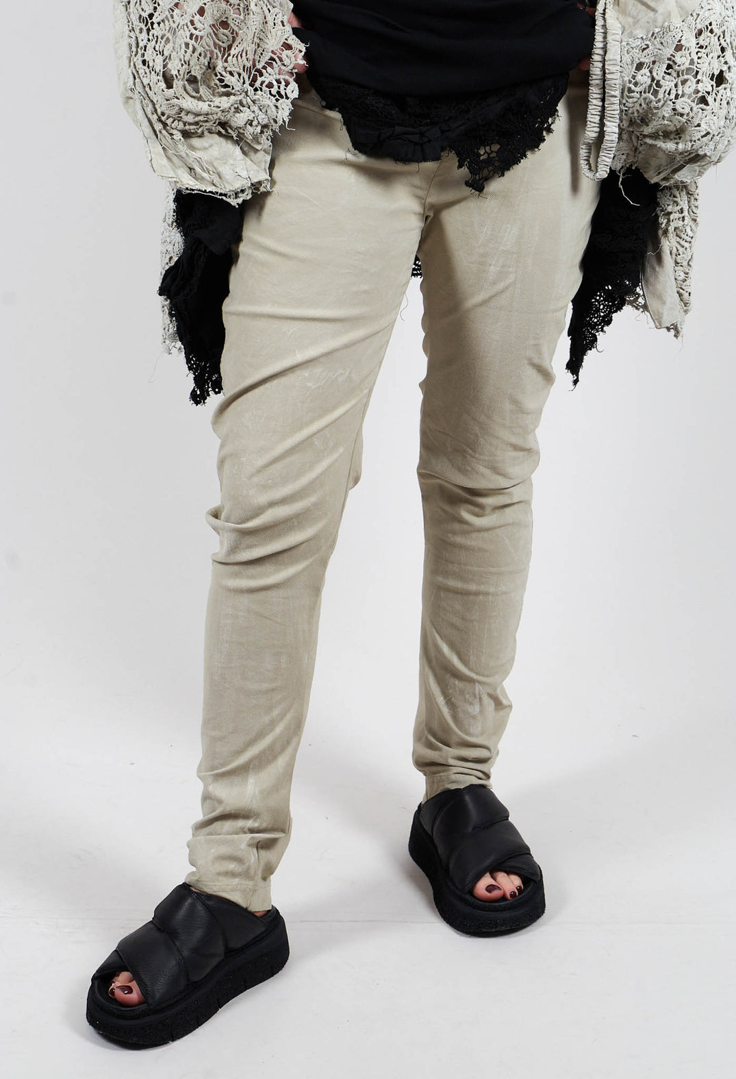 Skinny Trouser in Linen Fog - 2390111