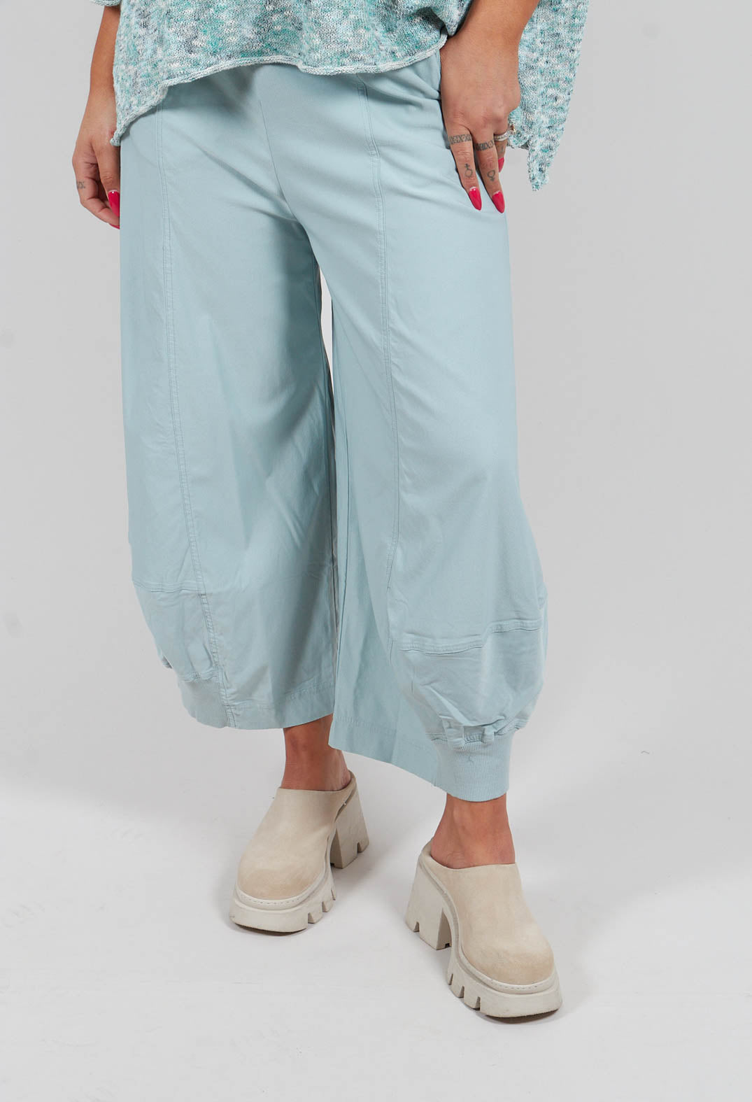 Pull On Stretch Fit Trousers in Mint - 3280107