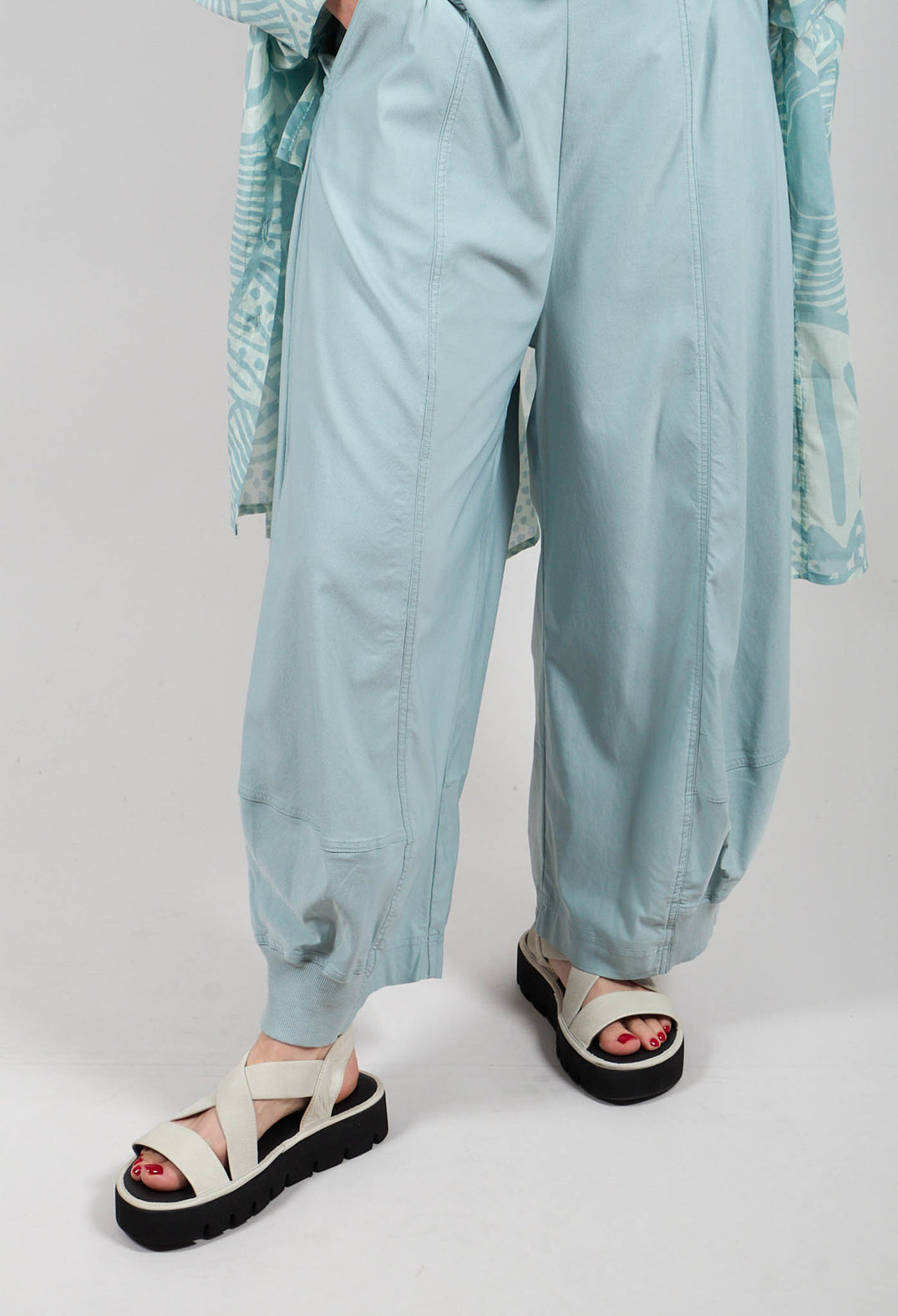 Pull On Stretch Fit Trousers in Mint - 3280107