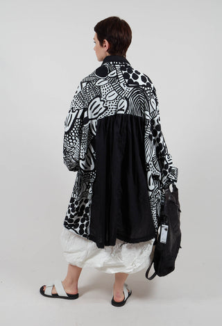Open Front Longline Jacket in Black Print - 3291110