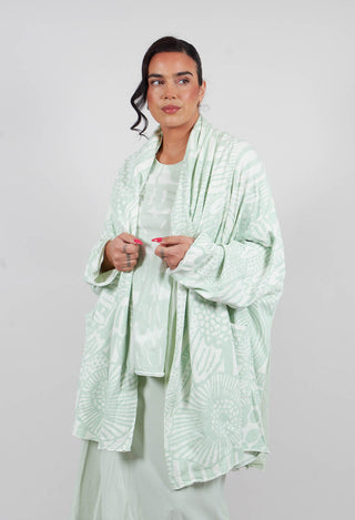 Open Front Longline Jacket in Lime Print - 3291110