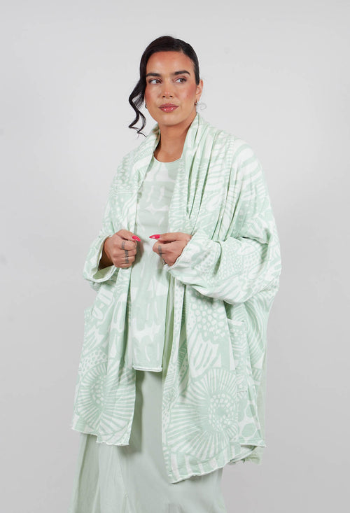 Open Front Longline Jacket in Lime Print - 3291110
