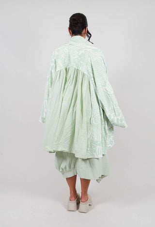 Open Front Longline Jacket in Lime Print - 3291110