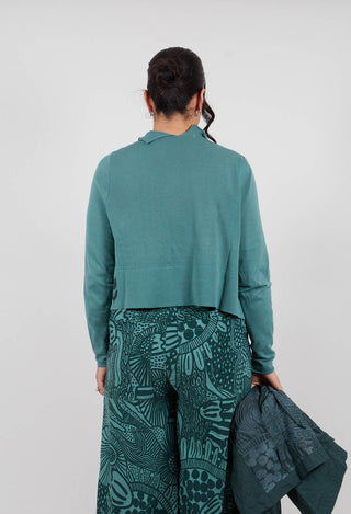 Cotton Knit Short Cardigan in Grass - 3337112