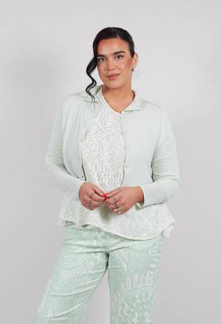 Cotton Knit Short Cardigan in Lime - 3337112