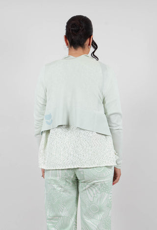 Cotton Knit Short Cardigan in Lime - 3337112