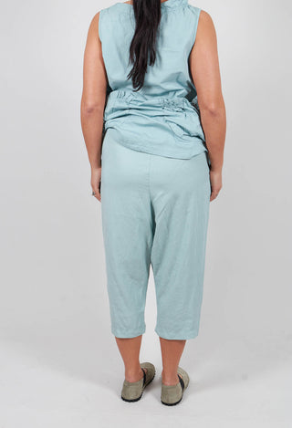 Draped Drop Crotch Trousers in Mint - 3350108