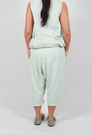 Draped Drop Crotch Trousers in Lime - 3350108