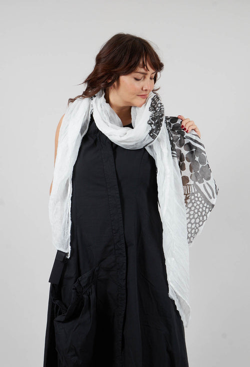 Sheer Scarf in Black Print - 3361402
