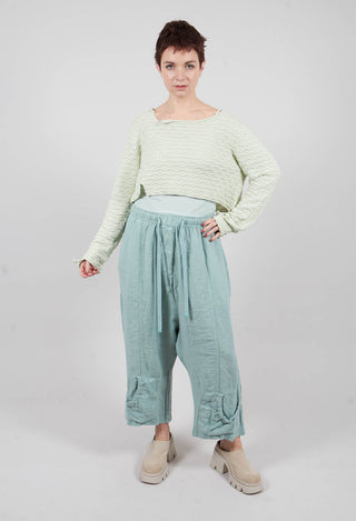 Cropped Textured Jumper in Lime - 3380701