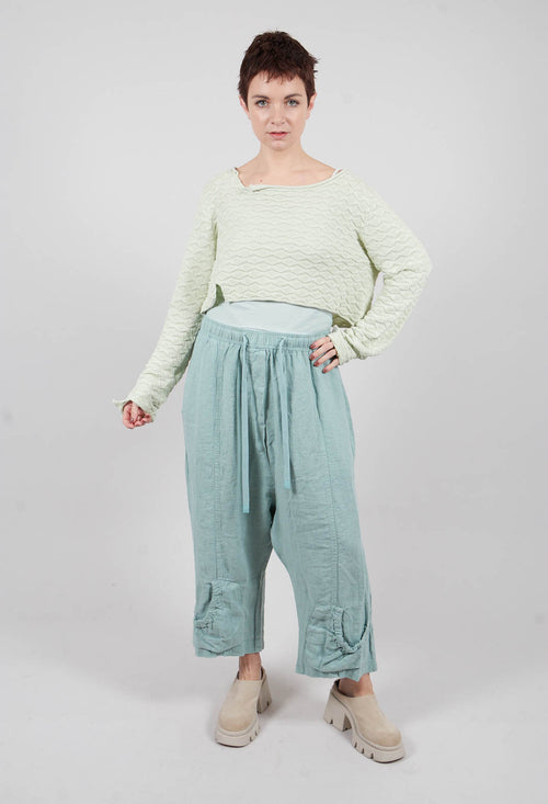 Cropped Textured Jumper in Lime - 3380701