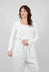 Cropped Textured Jumper in Off White - 3380701