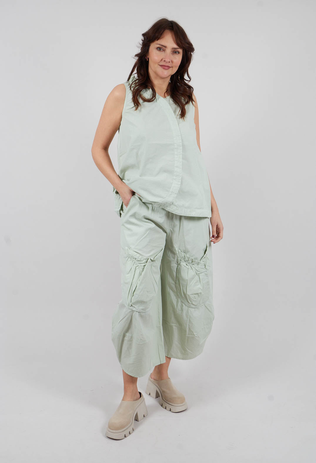 Balloon Leg Trousers in Lime - 3400101