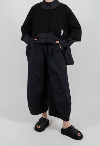 Tulip Leg Trousers in Black - 3400107