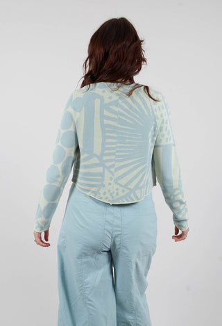 Button Up Cardigan in Lime Jacquard - 3417103