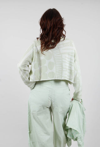 Cropped Jumper in Lime Jacquard - 3410707