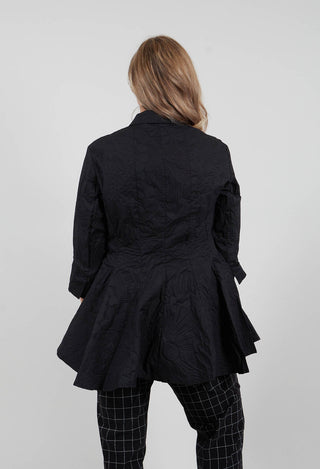 Flared Shirt in Black Poplin Print - 3420401
