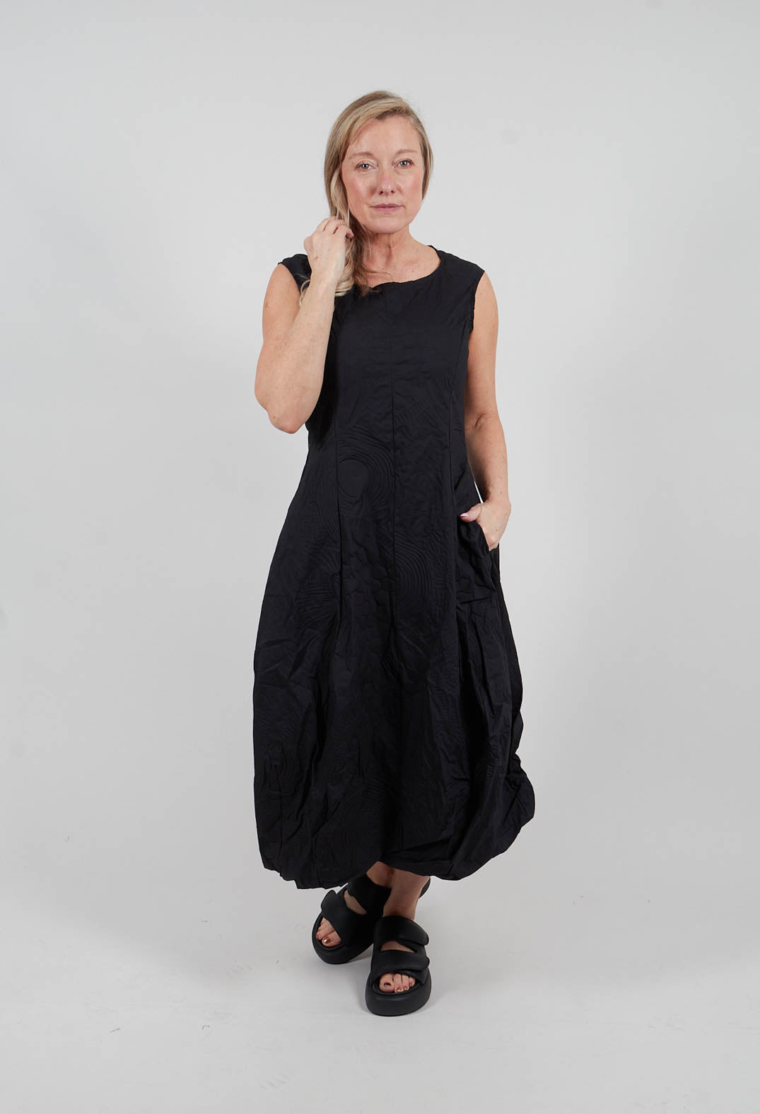 Tulip Dress in Black Poplin Print - 3420902