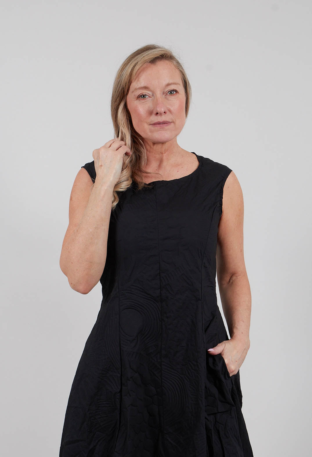 Tulip Dress in Black Poplin Print - 3420902