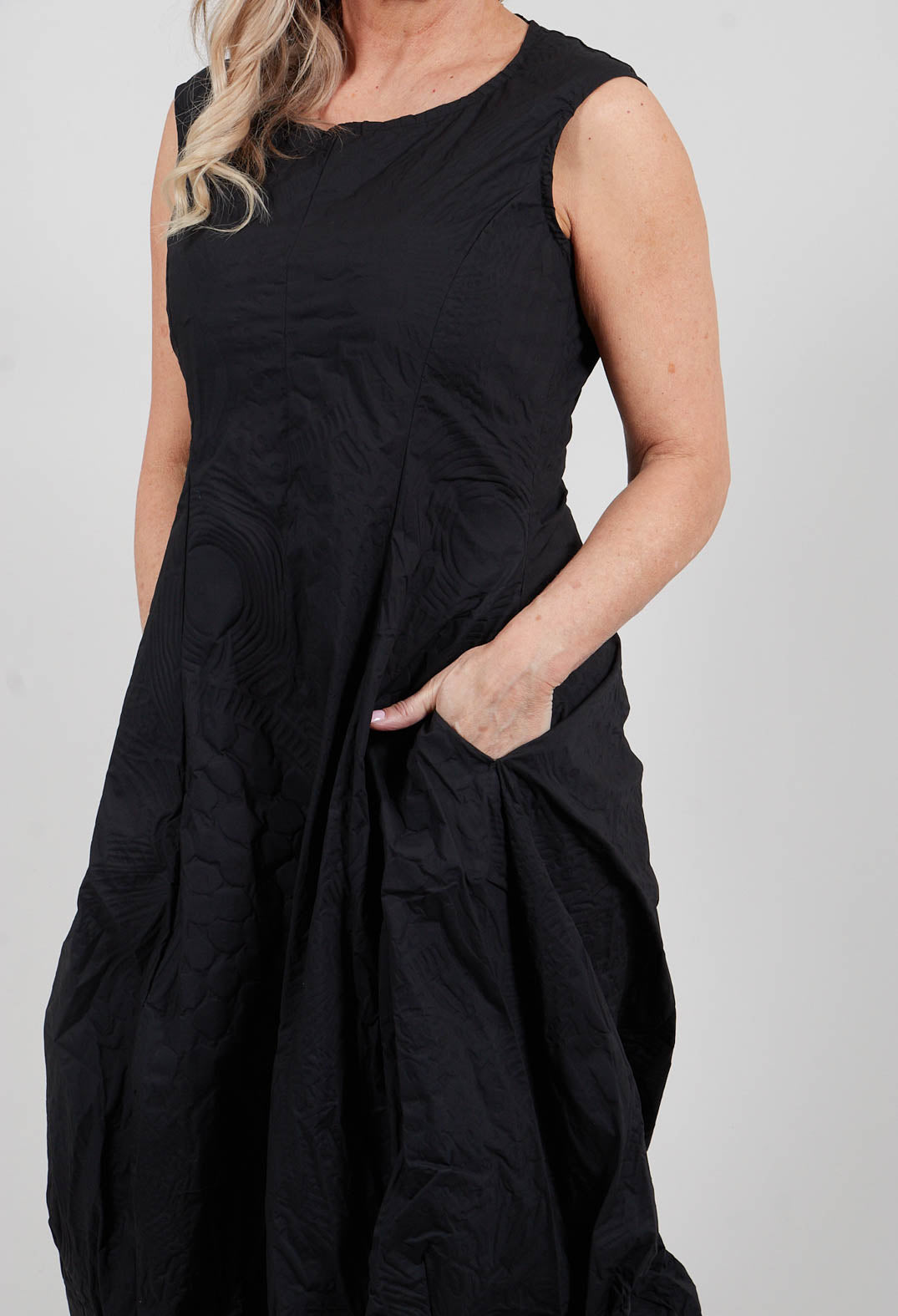 Tulip Dress in Black Poplin Print - 3420902