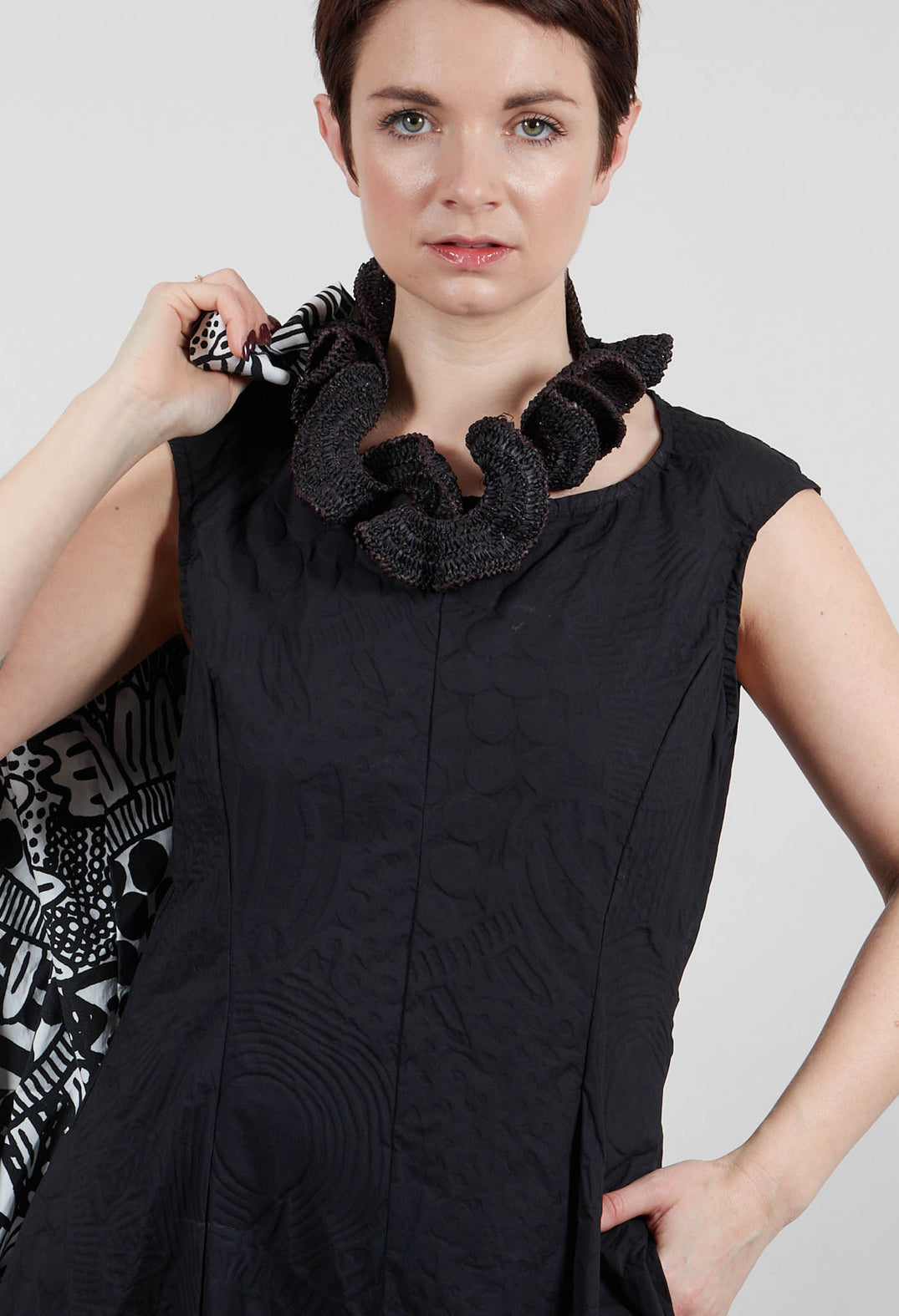 Tulip Dress in Black Poplin Print - 3420902