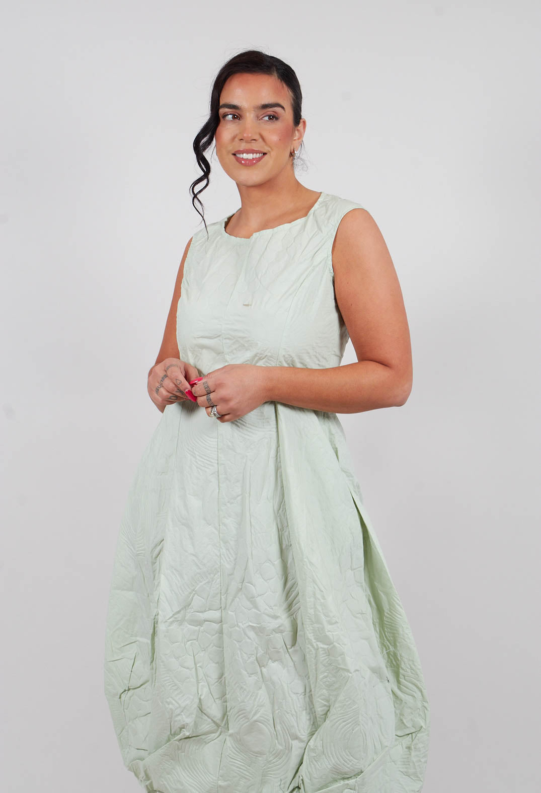 Tulip Dress in Lime Poplin Print - 3420902