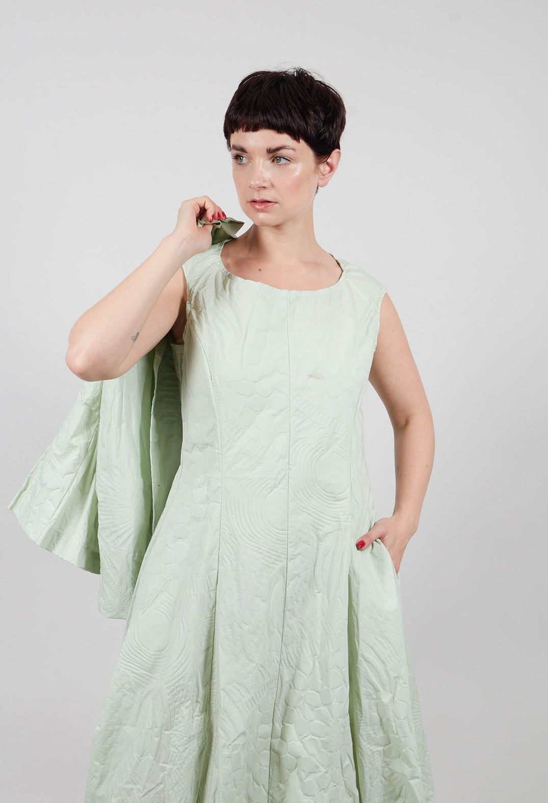 Tulip Dress in Lime Poplin Print - 3420902