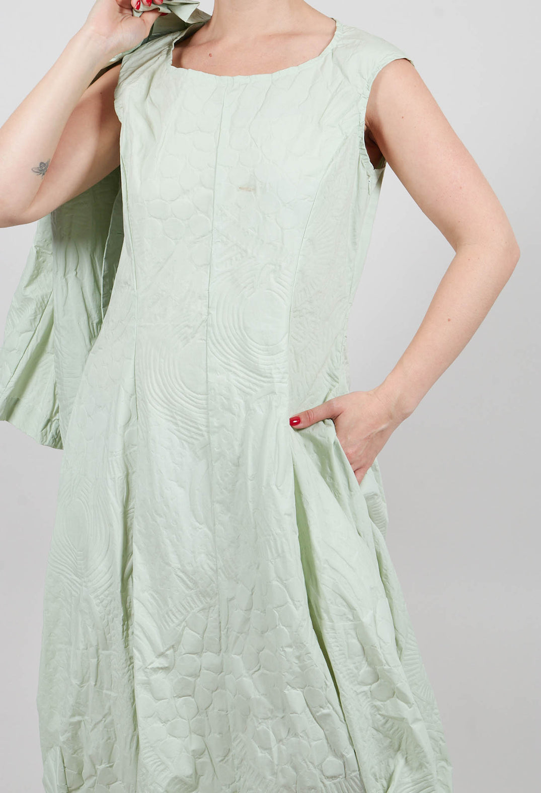 Tulip Dress in Lime Poplin Print - 3420902
