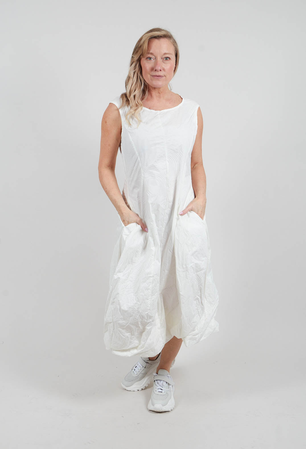 Tulip Dress in Off White Poplin Print - 3420902