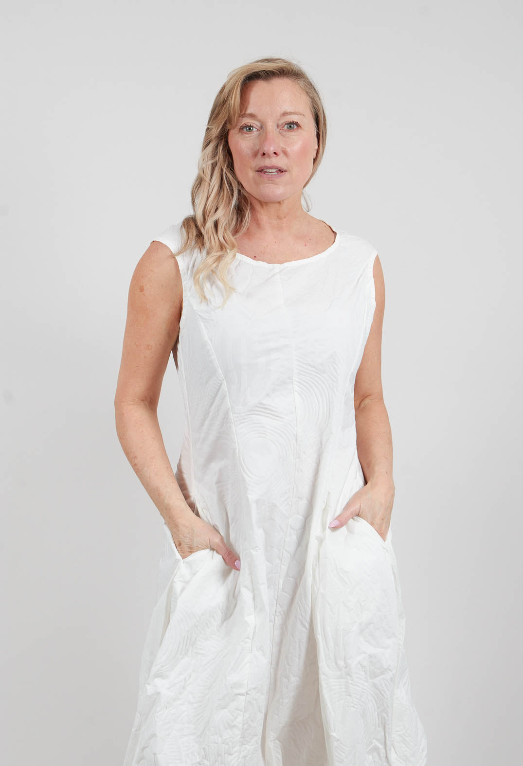 Tulip Dress in Off White Poplin Print - 3420902