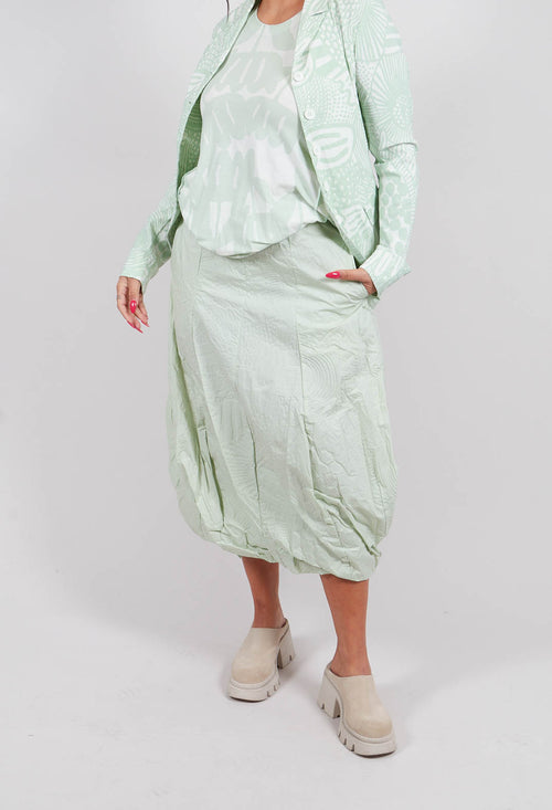 Tulip Skirt in Lime Poplin Print - 3420307