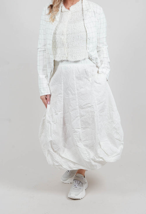 Tulip Skirt in Off White Poplin Print - 3420307