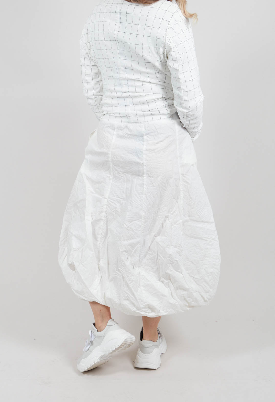 Tulip Skirt in Off White Poplin Print - 3420307
