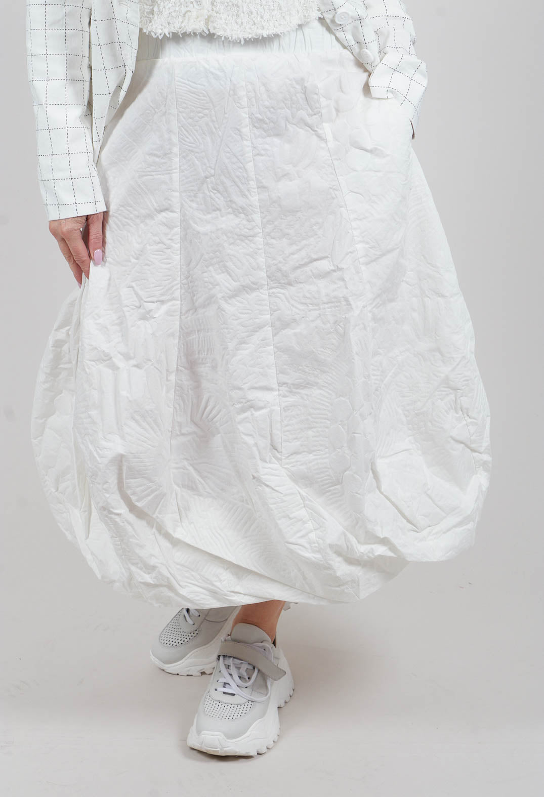 Tulip Skirt in Off White Poplin Print - 3420307