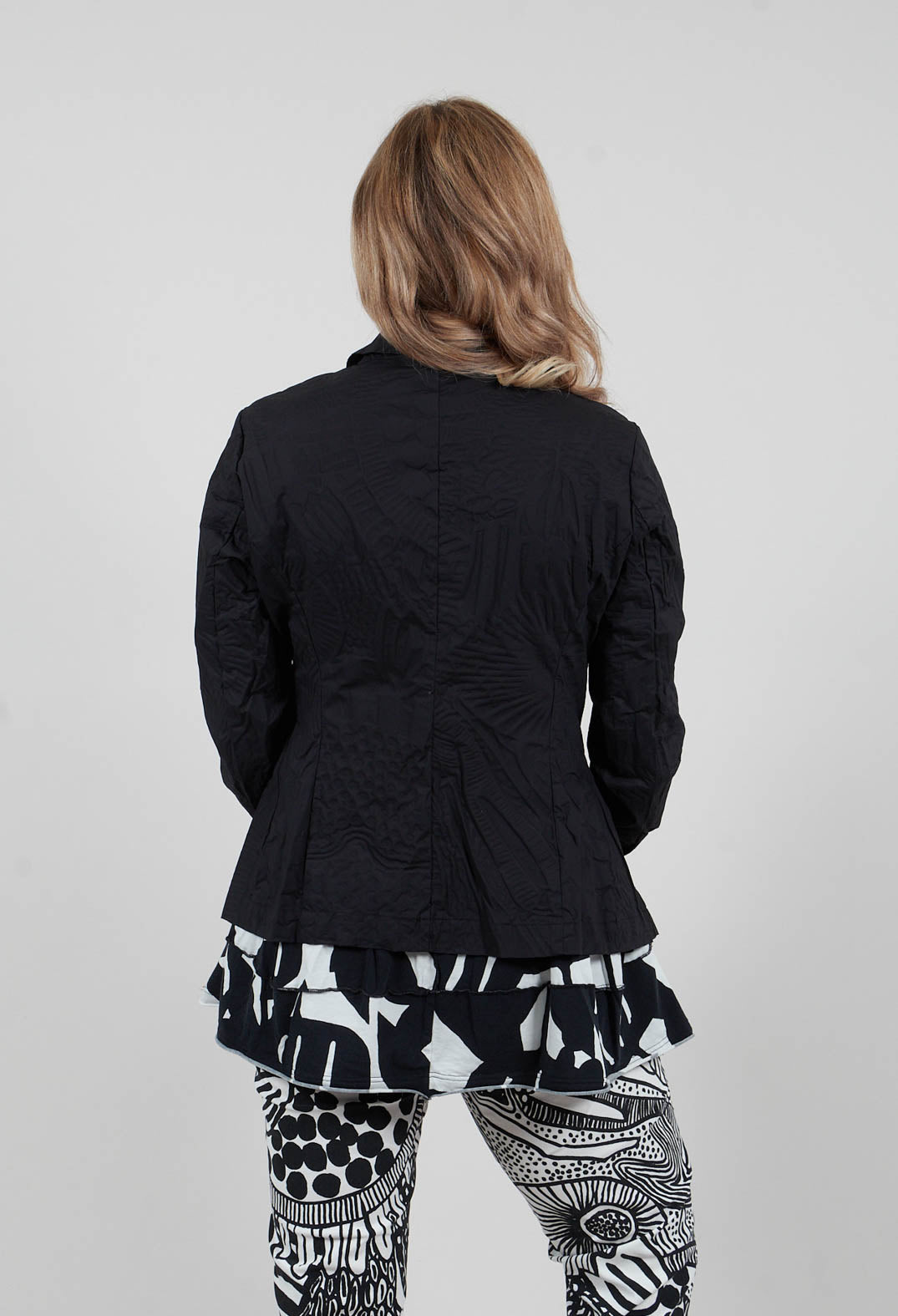 Jacket in Black Poplin Print - 3421109