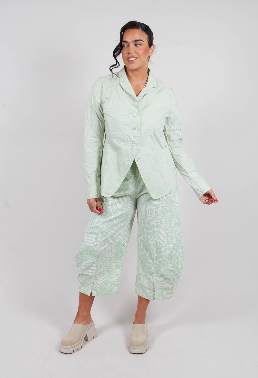Jacket in Lime Poplin Print - 3421109