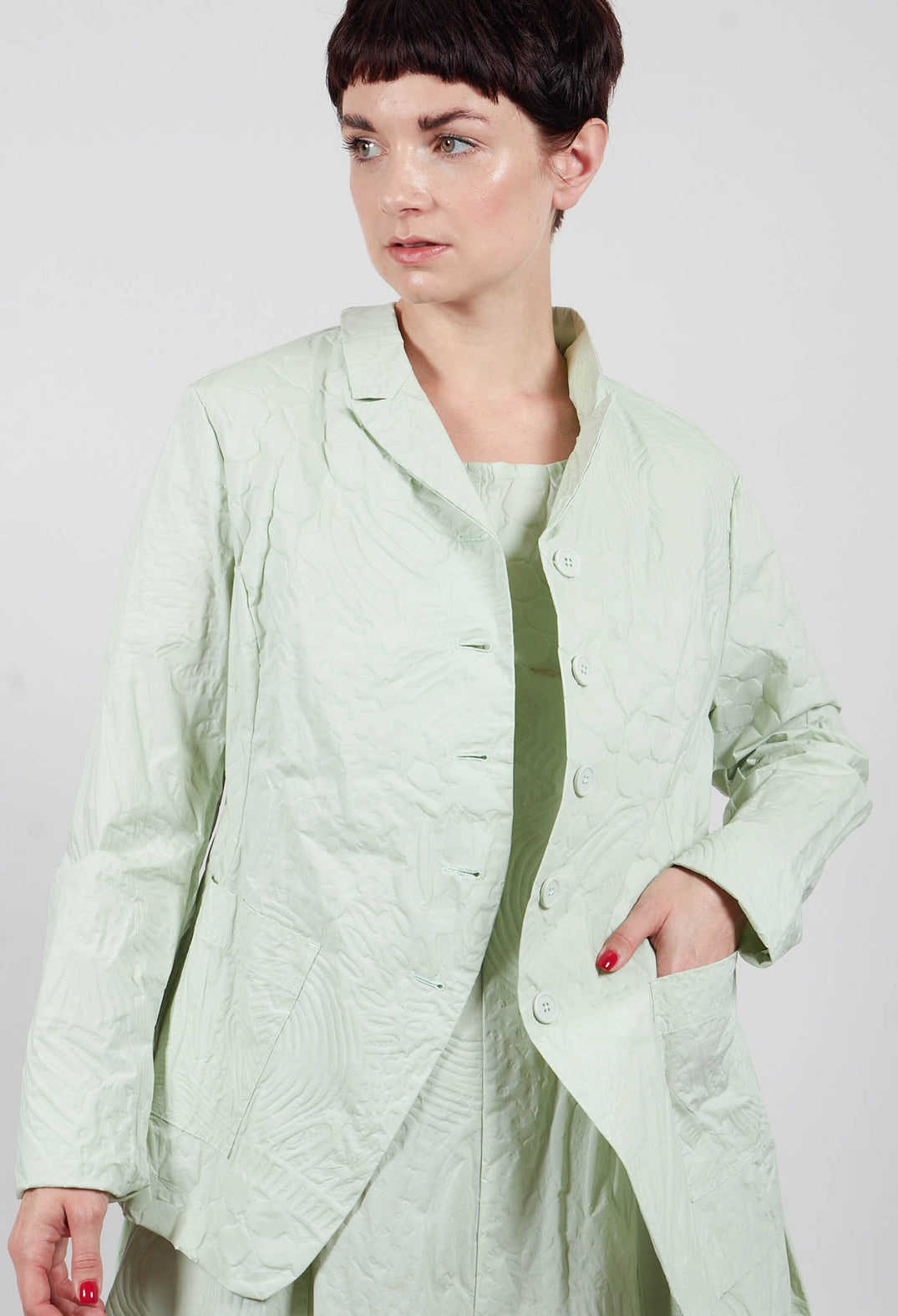 Jacket in Lime Poplin Print - 3421109
