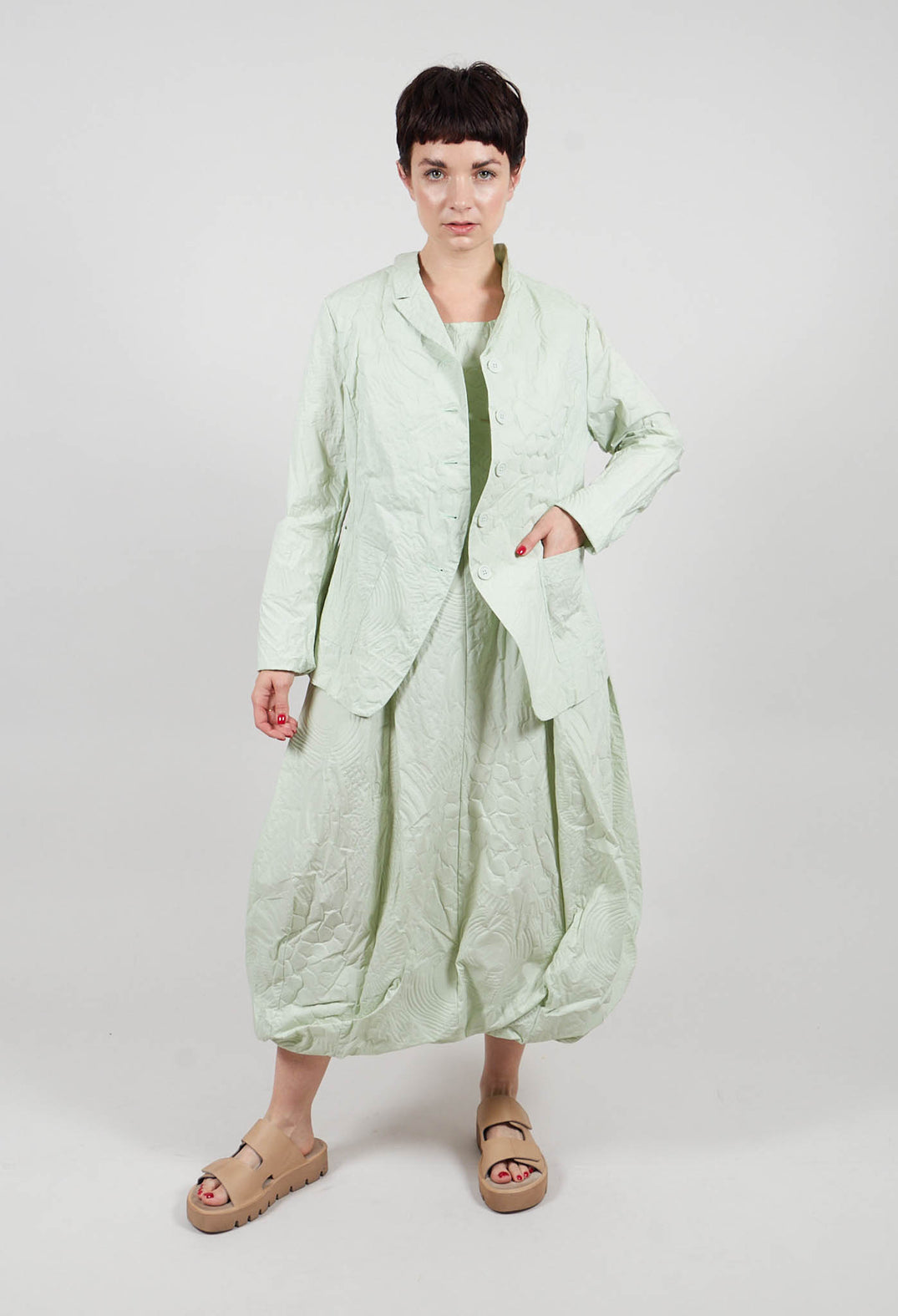 Jacket in Lime Poplin Print - 3421109