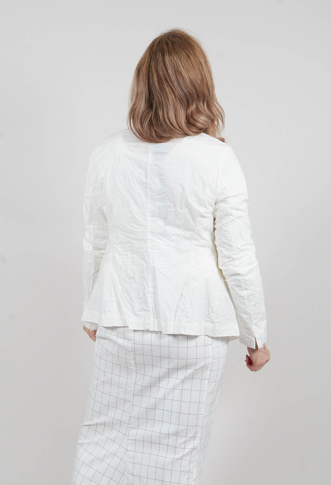 Jacket in Off White Poplin Print - 3421109