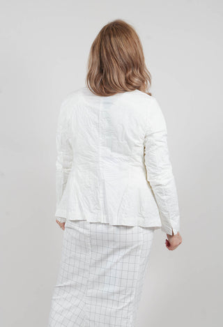 Jacket in Off White Poplin Print - 3421109