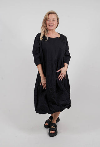 Tunic Dress in Black Poplin Print - 3420910