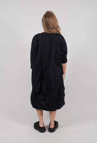 Tunic Dress in Black Poplin Print - 3420910