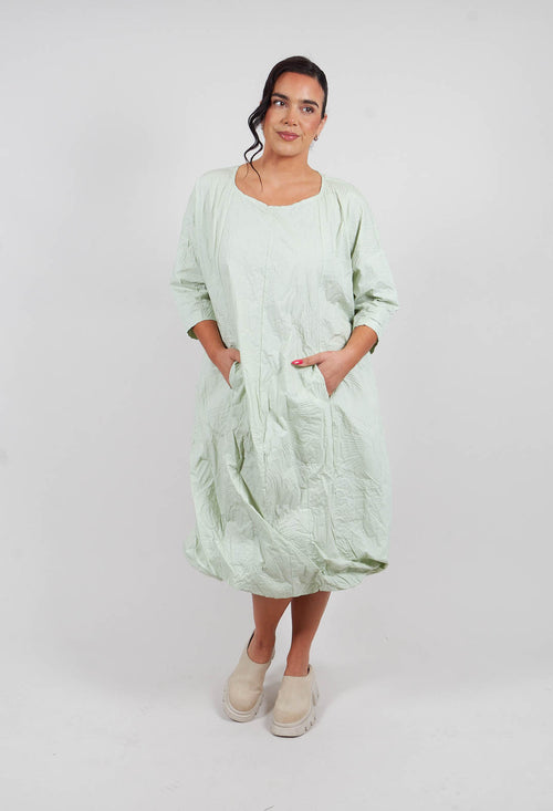 Tunic Dress in Lime Poplin Print - 3420910